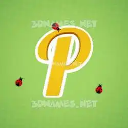 p in Ladybugs style - 3D name wallpaper