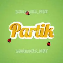 partik in Ladybugs style - 3D name wallpaper