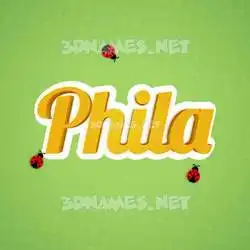 phila in Ladybugs style - 3D name wallpaper