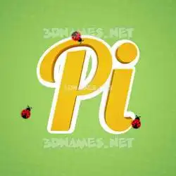 pi in Ladybugs style - 3D name wallpaper