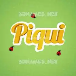 piqui in Ladybugs style - 3D name wallpaper