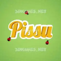 pissu in Ladybugs style - 3D name wallpaper