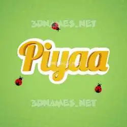 piyaa in Ladybugs style - 3D name wallpaper