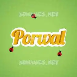 porwal in Ladybugs style - 3D name wallpaper