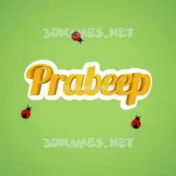 prabeep in Ladybugs style - 3D name wallpaper