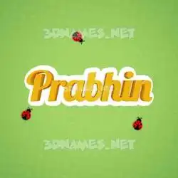 prabhin in Ladybugs style - 3D name wallpaper
