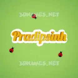 pradipsinh in Ladybugs style - 3D name wallpaper