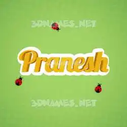 pranesh in Ladybugs style - 3D name wallpaper