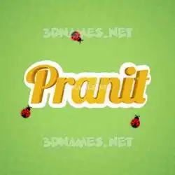 pranit in Ladybugs style - 3D name wallpaper