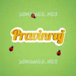 pravinraj in Ladybugs style - 3D name wallpaper