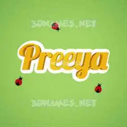 preeya in Ladybugs style - 3D name wallpaper