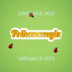 prihancengiz in Ladybugs style - 3D name wallpaper