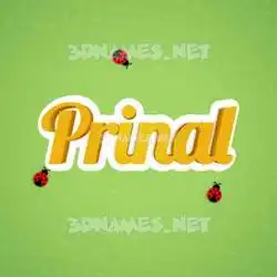 prinal in Ladybugs style - 3D name wallpaper