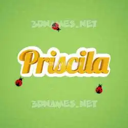 priscila in Ladybugs style - 3D name wallpaper