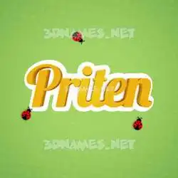 priten in Ladybugs style - 3D name wallpaper