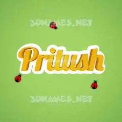 pritush in Ladybugs style - 3D name wallpaper