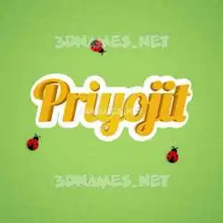 priyojit in Ladybugs style - 3D name wallpaper