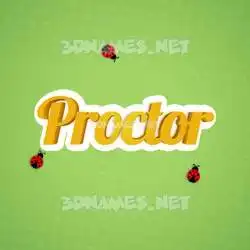 proctor in Ladybugs style - 3D name wallpaper