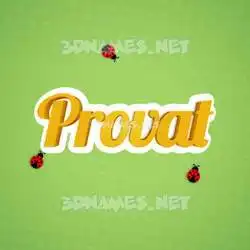 provat in Ladybugs style - 3D name wallpaper