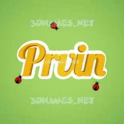 prvin in Ladybugs style - 3D name wallpaper