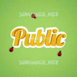 public in Ladybugs style - 3D name wallpaper