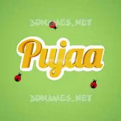 pujaa in Ladybugs style - 3D name wallpaper