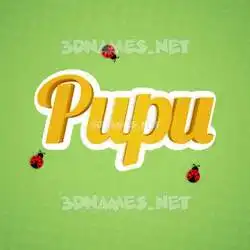 pupu in Ladybugs style - 3D name wallpaper