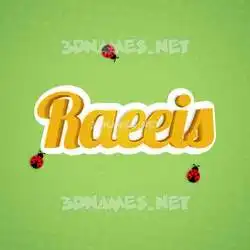 raeeis in Ladybugs style - 3D name wallpaper