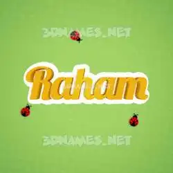 raham in Ladybugs style - 3D name wallpaper