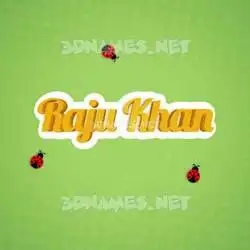 raju khan in Ladybugs style - 3D name wallpaper