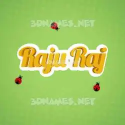 raju raj in Ladybugs style - 3D name wallpaper