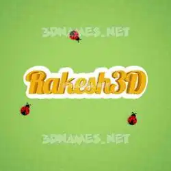 rakesh3d in Ladybugs style - 3D name wallpaper