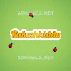 rakeshkiddu in Ladybugs style - 3D name wallpaper