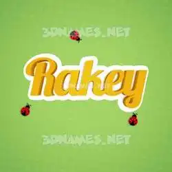 rakey in Ladybugs style - 3D name wallpaper