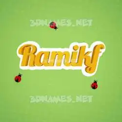 ramikf in Ladybugs style - 3D name wallpaper