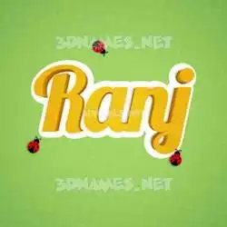ranj in Ladybugs style - 3D name wallpaper