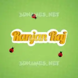 ranjan raj in Ladybugs style - 3D name wallpaper