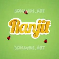 ranjit in Ladybugs style - 3D name wallpaper