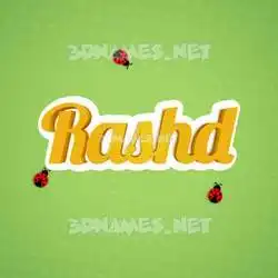 rashd in Ladybugs style - 3D name wallpaper