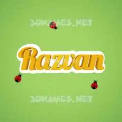 razvan in Ladybugs style - 3D name wallpaper