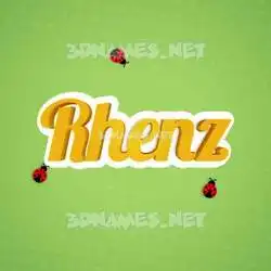 rhenz in Ladybugs style - 3D name wallpaper