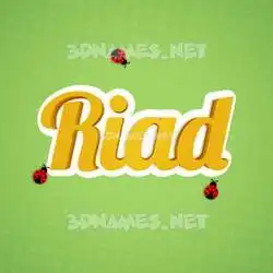 riad in Ladybugs style - 3D name wallpaper