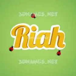 riah in Ladybugs style - 3D name wallpaper