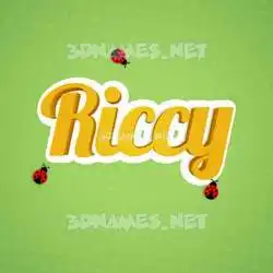 riccy in Ladybugs style - 3D name wallpaper