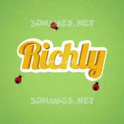 richly in Ladybugs style - 3D name wallpaper