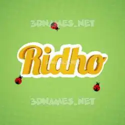 ridho in Ladybugs style - 3D name wallpaper