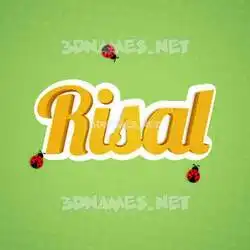 risal in Ladybugs style - 3D name wallpaper