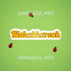 rishabhxrock in Ladybugs style - 3D name wallpaper