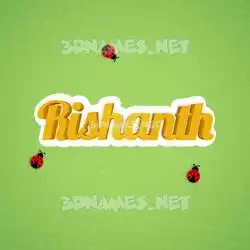 rishanth in Ladybugs style - 3D name wallpaper