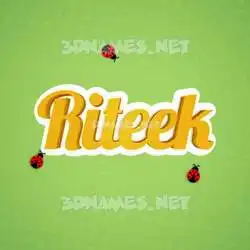 riteek in Ladybugs style - 3D name wallpaper